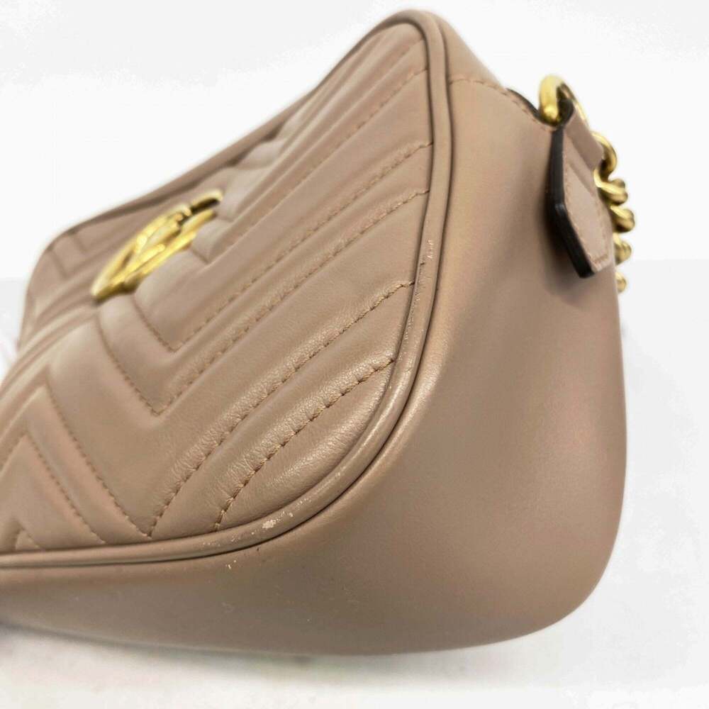 GUCCI Cream Leather GG Marmont Shoulder Bag - Picture 6 of 13